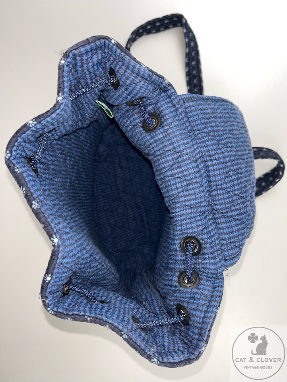 Vera Bradley 2002 Seaport Navy Vintage Duffel Backpack Shoulder Bag 4 Pc Lot - Picture 5 of 16